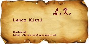 Lencz Kitti névjegykártya