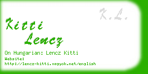 kitti lencz business card